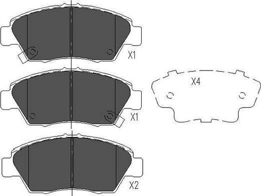 Kavo Parts KBP-2003 - Əyləc altlığı dəsti, əyləc diski furqanavto.az