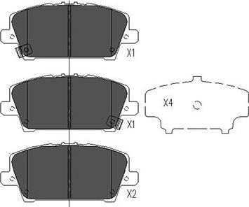 Kavo Parts KBP-2013 - Əyləc altlığı dəsti, əyləc diski furqanavto.az