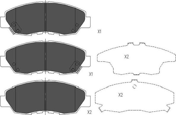 Kavo Parts KBP-2026 - Əyləc altlığı dəsti, əyləc diski furqanavto.az