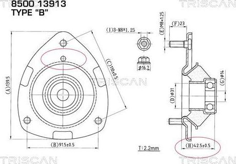 Kawe 8500 13913 - Üst Strut Montajı furqanavto.az