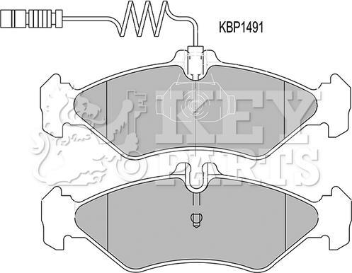 Key Parts KBP1491 - Əyləc altlığı dəsti, əyləc diski furqanavto.az