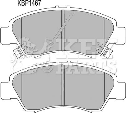 Key Parts KBP1467 - Əyləc altlığı dəsti, əyləc diski furqanavto.az