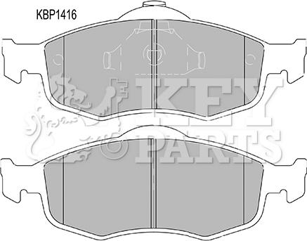 Key Parts KBP1416 - Əyləc altlığı dəsti, əyləc diski furqanavto.az