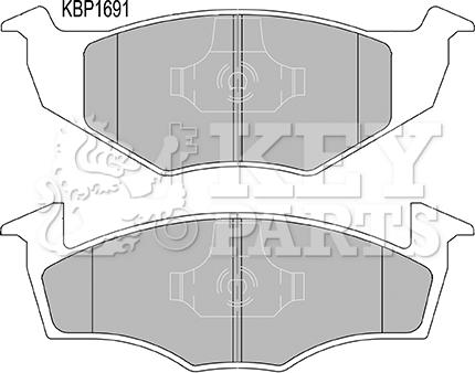 Key Parts KBP1691 - Əyləc altlığı dəsti, əyləc diski furqanavto.az