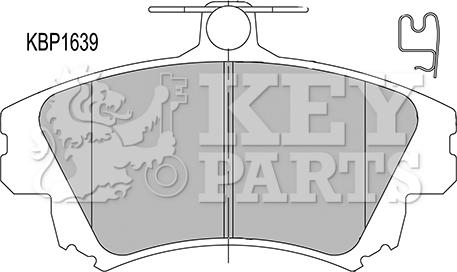 Key Parts KBP1639 - Əyləc altlığı dəsti, əyləc diski furqanavto.az