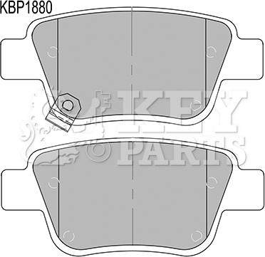 Key Parts KBP1880 - Əyləc altlığı dəsti, əyləc diski furqanavto.az