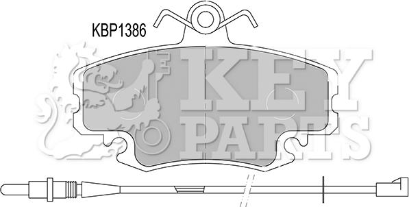 Key Parts KBP1386 - Əyləc altlığı dəsti, əyləc diski furqanavto.az