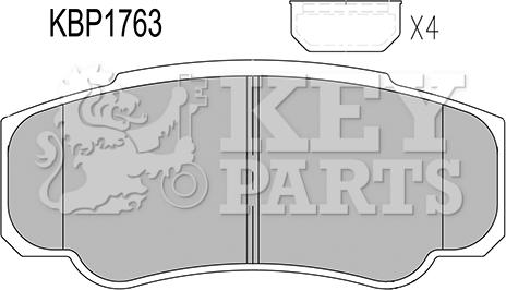 Key Parts KBP1763 - Əyləc altlığı dəsti, əyləc diski furqanavto.az