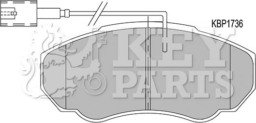 Key Parts KBP1736 - Əyləc altlığı dəsti, əyləc diski furqanavto.az