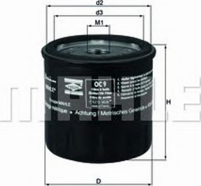 KNECHT OC 9 - Yağ filtri furqanavto.az
