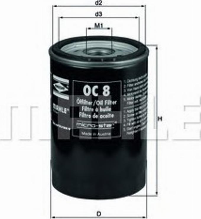 KNECHT OC8 - Yağ filtri furqanavto.az