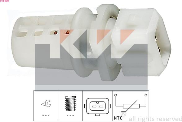 KW 494 009 - Sensor, giriş havasının temperaturu furqanavto.az