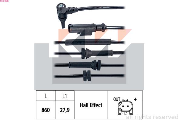 KW 460 098 - Sensor, təkər sürəti furqanavto.az