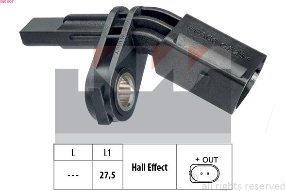 KW 460 007 - Sensor, təkər sürəti furqanavto.az