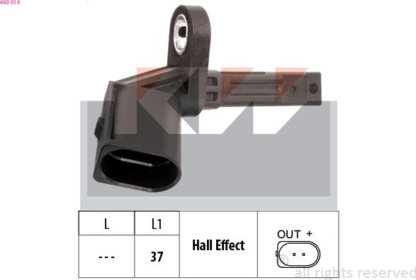 KW 460 014 - Sensor, təkər sürəti furqanavto.az
