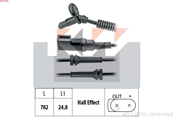 KW 460 024 - Sensor, təkər sürəti furqanavto.az