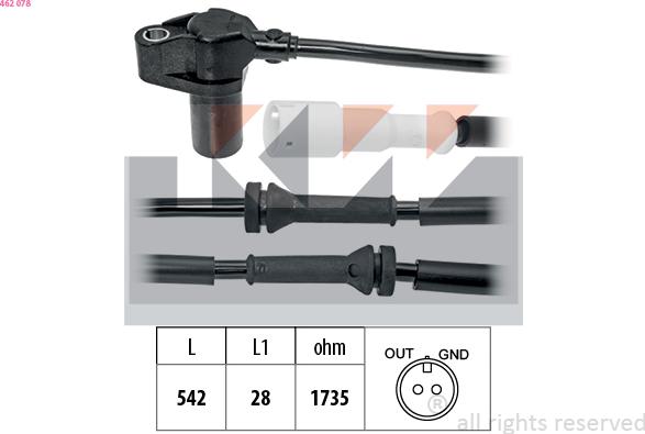 KW 462 078 - Sensor, təkər sürəti furqanavto.az