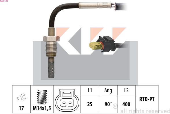 KW 422 133 - Sensor, işlənmiş qazın temperaturu furqanavto.az