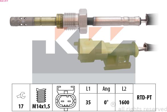 KW 422 217 - Sensor, işlənmiş qazın temperaturu furqanavto.az