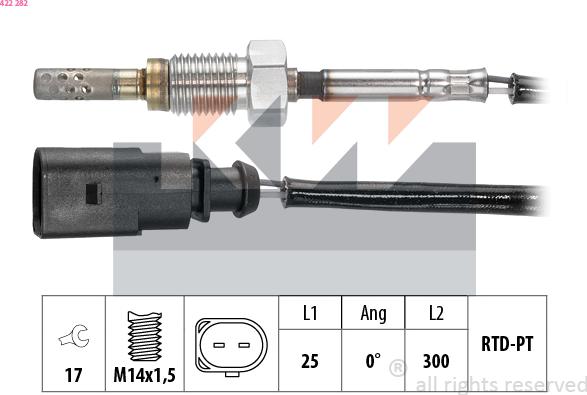 KW 422 282 - Sensor, işlənmiş qazın temperaturu furqanavto.az