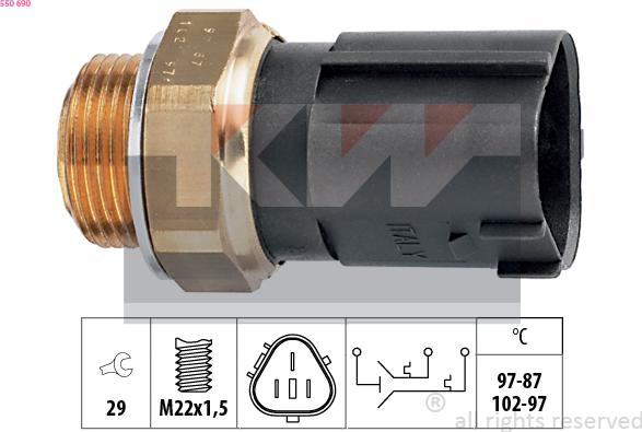 KW 550 690 - Temperatur açarı, radiator/kondisioner ventilyatoru furqanavto.az