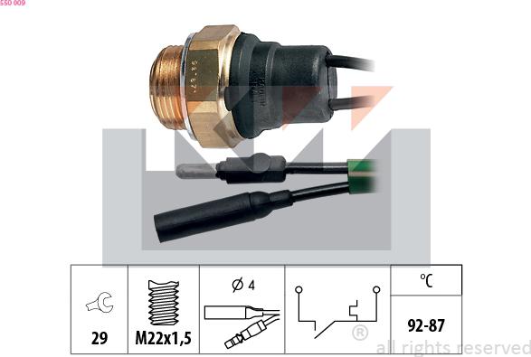 KW 550 009 - Temperatur açarı, radiator/kondisioner ventilyatoru furqanavto.az