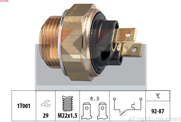 KW 550 005 - Temperatur açarı, radiator/kondisioner ventilyatoru furqanavto.az