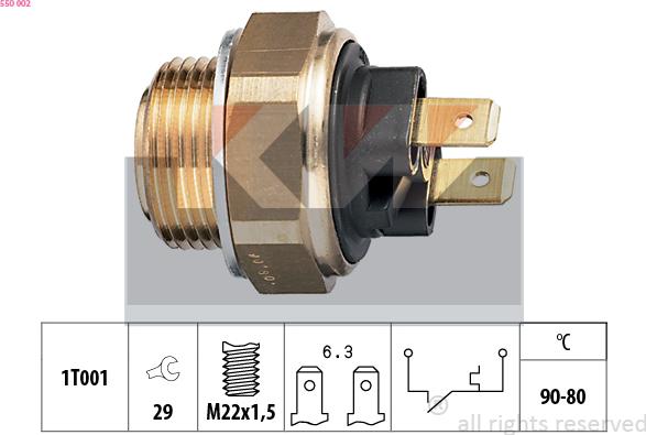 KW 550 002 - Temperatur açarı, radiator/kondisioner ventilyatoru furqanavto.az