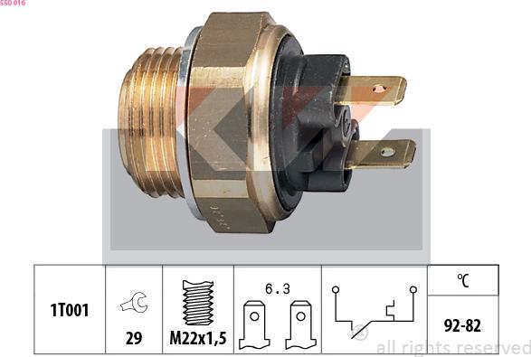 KW 550 016 - Temperatur açarı, radiator/kondisioner ventilyatoru furqanavto.az