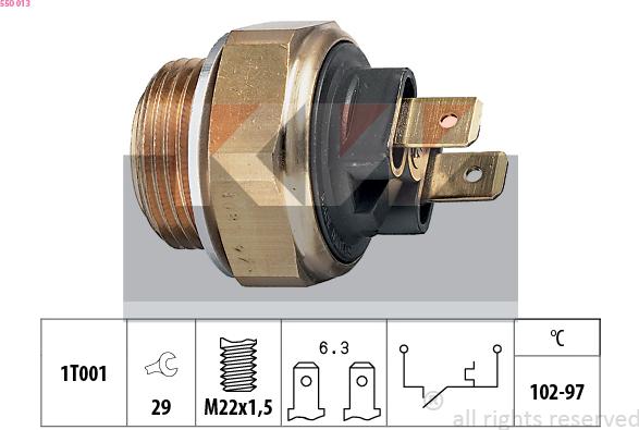 KW 550 013 - Temperatur açarı, radiator/kondisioner ventilyatoru furqanavto.az