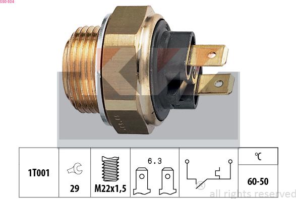 KW 550 034 - Temperatur açarı, radiator/kondisioner ventilyatoru furqanavto.az