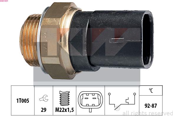 KW 550 031 - Temperatur açarı, radiator/kondisioner ventilyatoru furqanavto.az