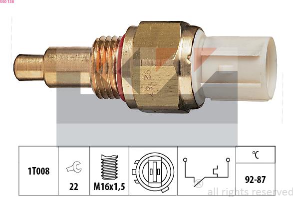 KW 550 138 - Temperatur açarı, radiator/kondisioner ventilyatoru furqanavto.az