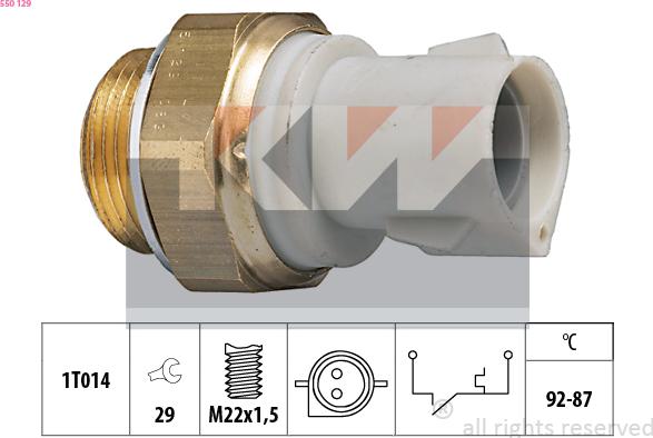 KW 550 129 - Temperatur açarı, radiator/kondisioner ventilyatoru furqanavto.az