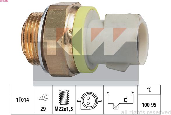 KW 550 280 - Temperatur açarı, radiator/kondisioner ventilyatoru furqanavto.az