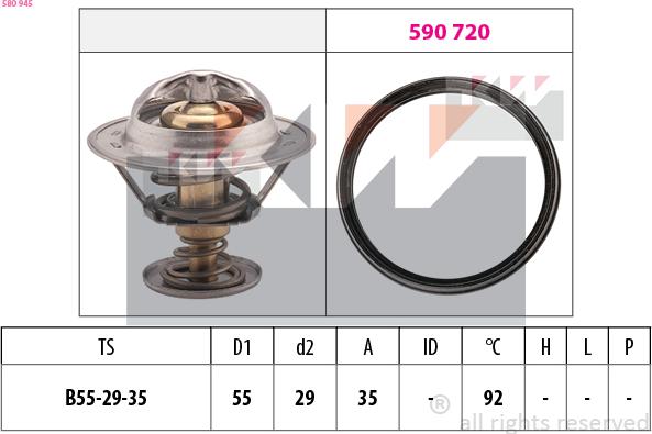 KW 580 945 - Termostat, soyuducu furqanavto.az