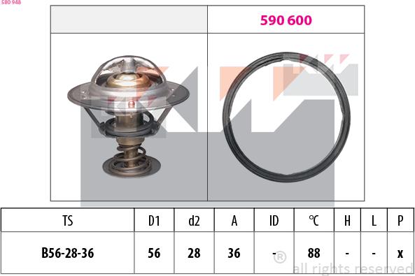 KW 580 948 - Termostat, soyuducu furqanavto.az