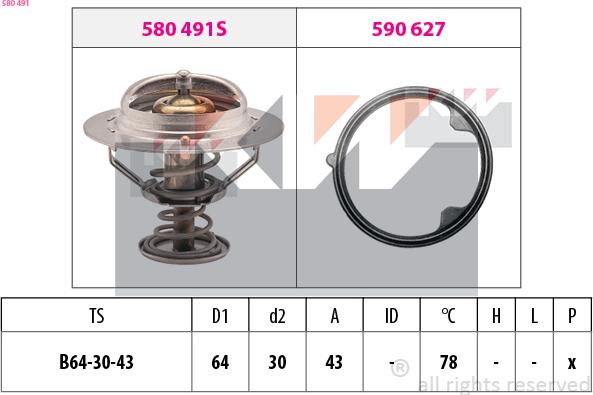 KW 580 491 - Termostat, soyuducu furqanavto.az