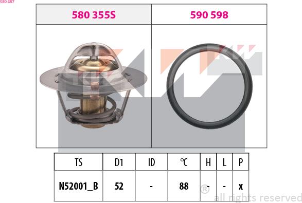 KW 580 487 - Termostat, soyuducu furqanavto.az