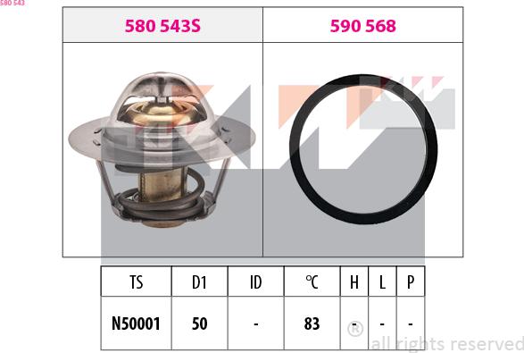 KW 580 543 - Termostat, soyuducu furqanavto.az