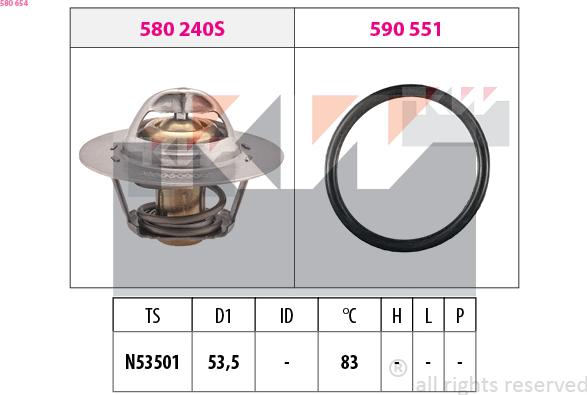 KW 580 654 - Termostat, soyuducu furqanavto.az