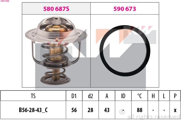 KW 580 688 - Termostat, soyuducu furqanavto.az