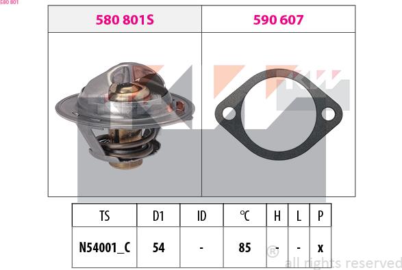 KW 580 801 - Termostat, soyuducu furqanavto.az