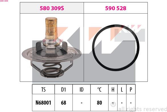 KW 580 309 - Termostat, soyuducu furqanavto.az