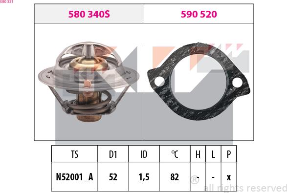 KW 580 331 - Termostat, soyuducu furqanavto.az