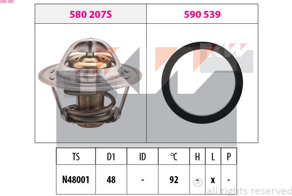 KW 580 295 - Termostat, soyuducu furqanavto.az