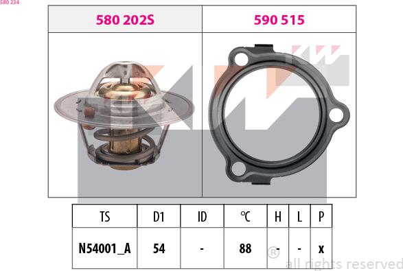 KW 580 234 - Termostat, soyuducu furqanavto.az