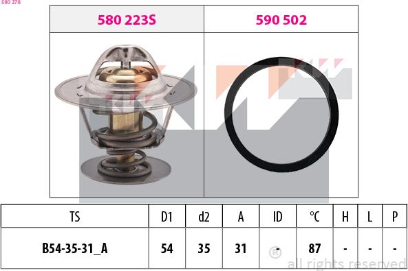 KW 580 278 - Termostat, soyuducu furqanavto.az