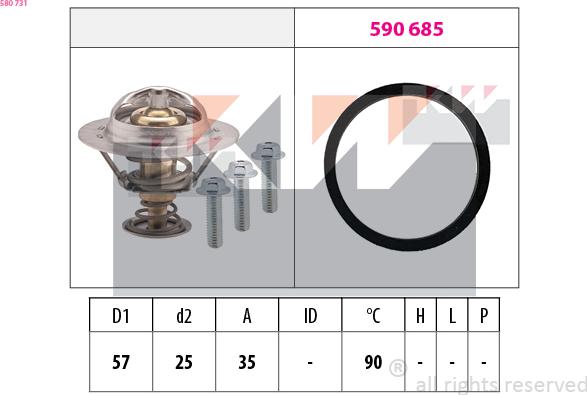 KW 580 731 - Termostat, soyuducu furqanavto.az