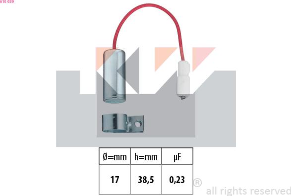 KW 615 039 - Kondensator, alışdırıcı furqanavto.az